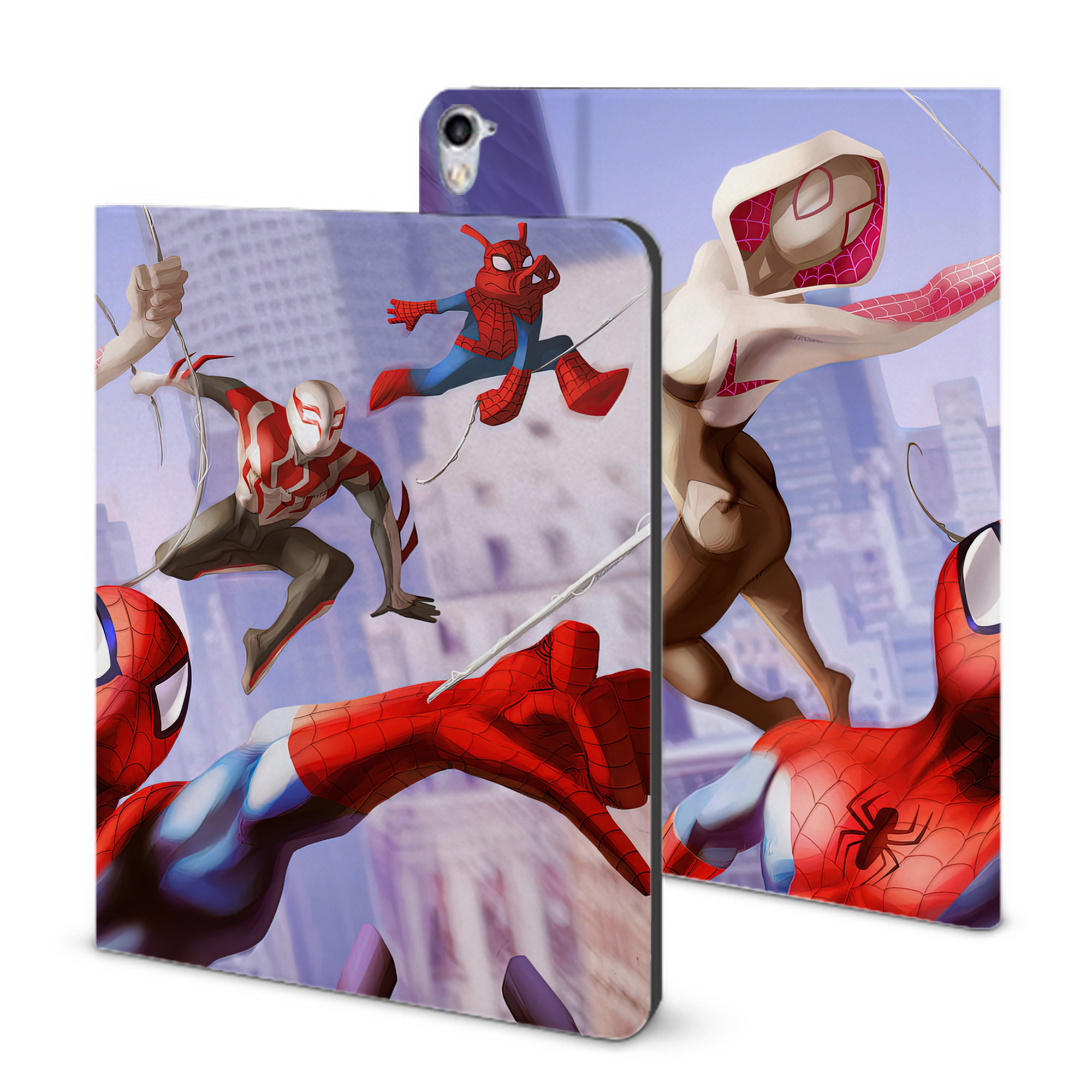 （画像用） Spider Man スパイダーマン IPad ケース ブック型 PUレザー TPU 耐衝撃 軽量 薄型 ペン収納なし 全面保護 IPad 各モデル対応